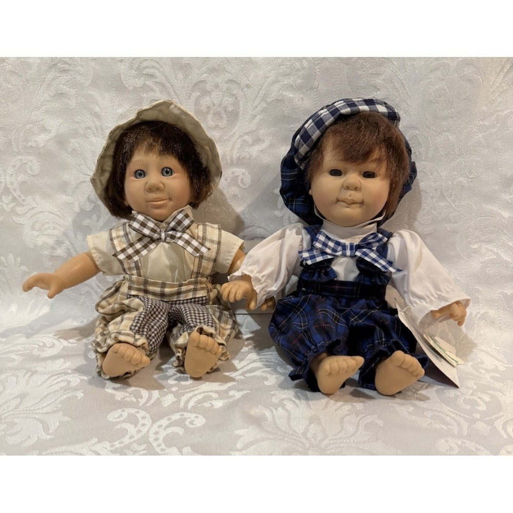 Vintage Lot 2‎ Asst Gigo Expression Boy Dolls w/Soft Body, Vinyl Limbs (11" Tall